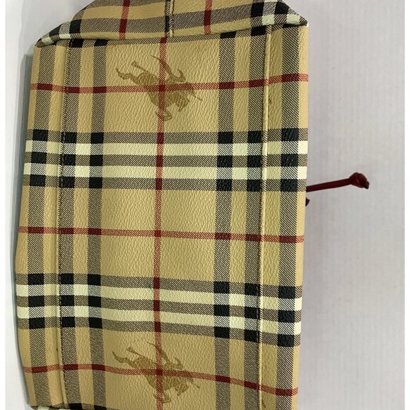 Burberry Bucket Back with red leather - traditional Burberry Check - Picture 6 of 7